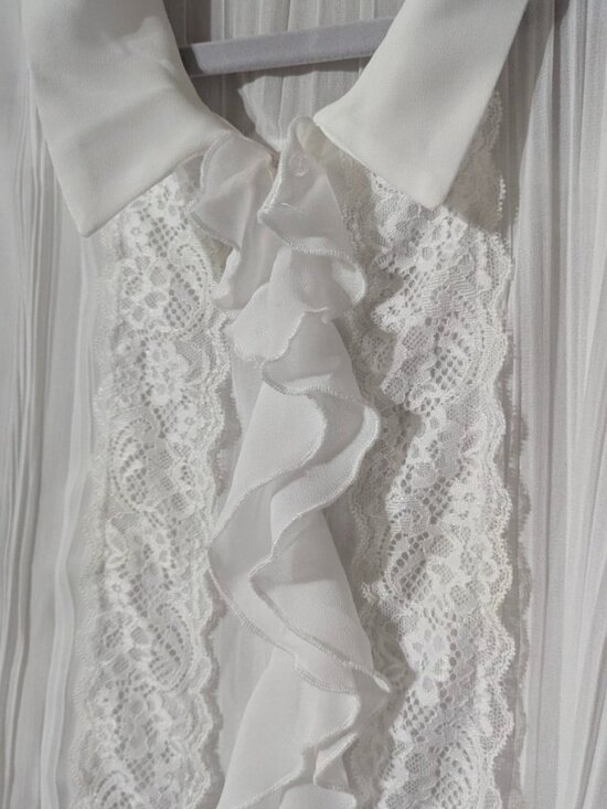 Free People Tops - Free People sheer white long sleeve blouse XL